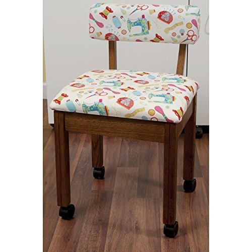 Arrow Green Sewing Chair with Scalloped Base Sewing Notions on Black 