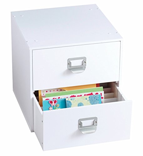 2-Drawer Craft Organizer Cube, White