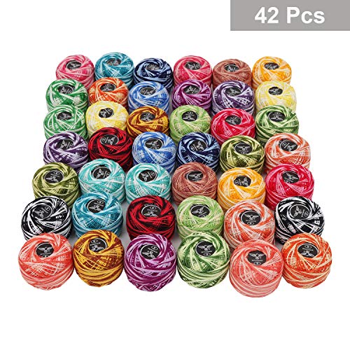 Kurtzy Crochet Thread 42 Pcs